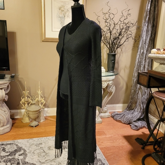Nordstrom Frenchi long sweater fringed duster xs - Picture 8 of 12